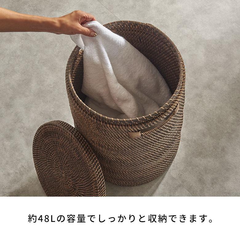 ランドリーバスケット ラタン ふた付き おしゃれ アタ ランドリーバスケット ラタン ふた付き おしゃれ アタ