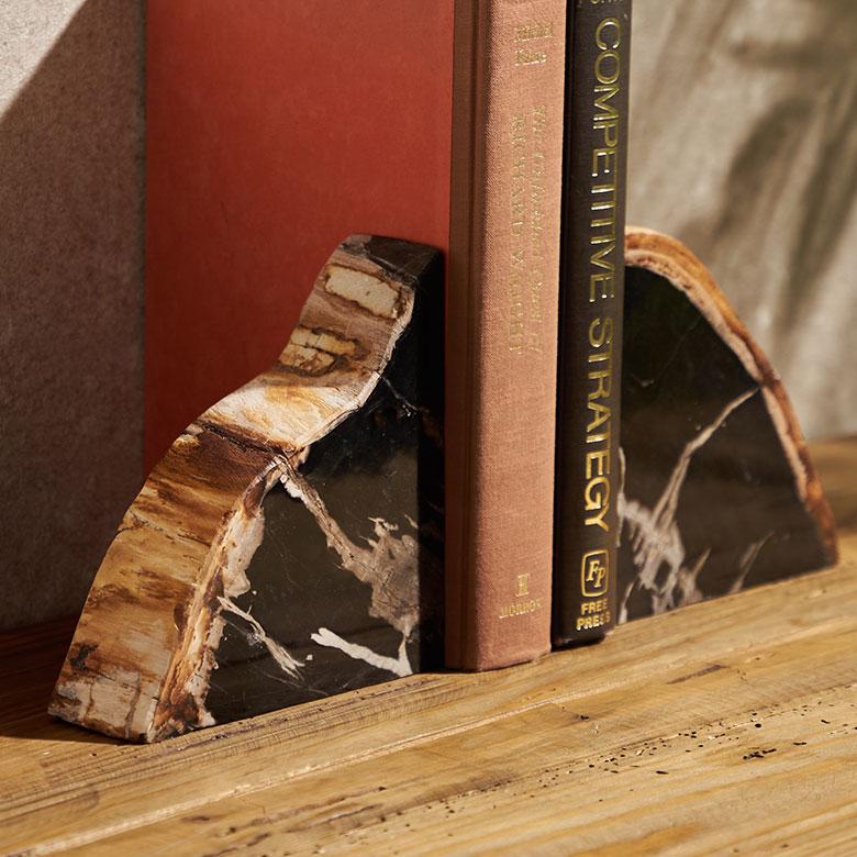 ブックエンド おしゃれ 本立て 卓上 石 ブックスタンド ストーン