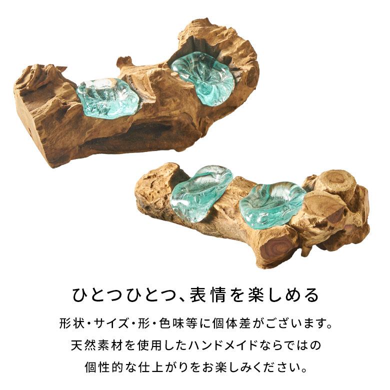 キャンドルホルダー ガラス 古木 インテリア オブジェ キャンドル