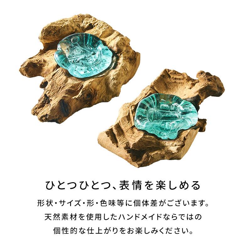 キャンドルホルダー ガラス 古木 インテリア オブジェ キャンドル