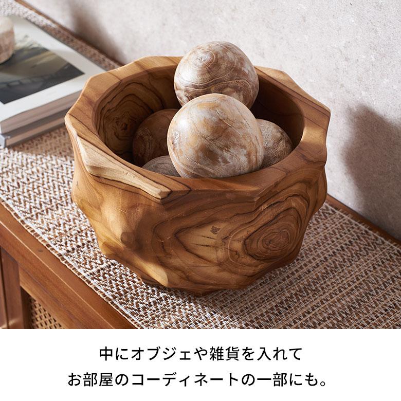 木製 くり抜き　チーク　ボウル　ディスプレイ　インテリア　大鉢 木製 くり抜き チーク ボウル ディスプレイ インテリア 大鉢