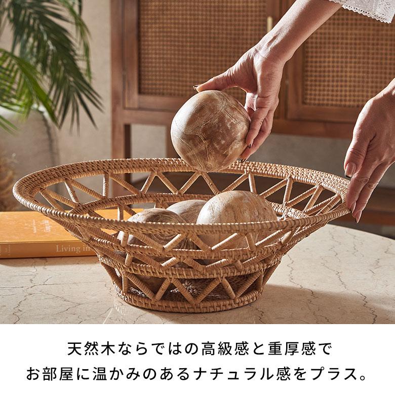 ボール オブジェ 木製 ウッドボール デコレーションオブジェ チーク材