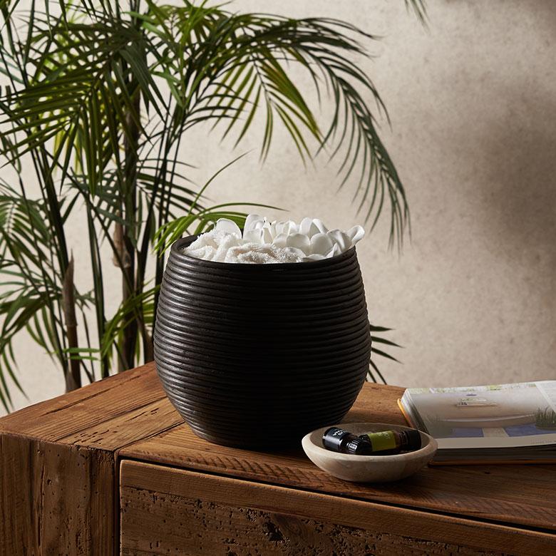 5号 鉢カバー ラタン プランターカバー 植木鉢カバー プランター