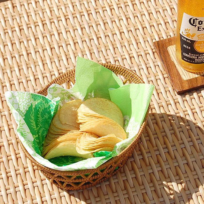 アタ 編まれた 楕円形 アジアン ラティスバスケット 2725 : アジア工房