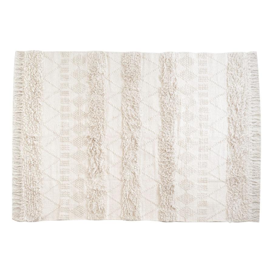 ラグ ラグマット 140×200cm ホワイト アイボリー BOHO 34424 : アジア
