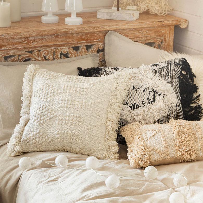 タッセル ひし形 クッションカバー ボヘミアンスタイル インテリア