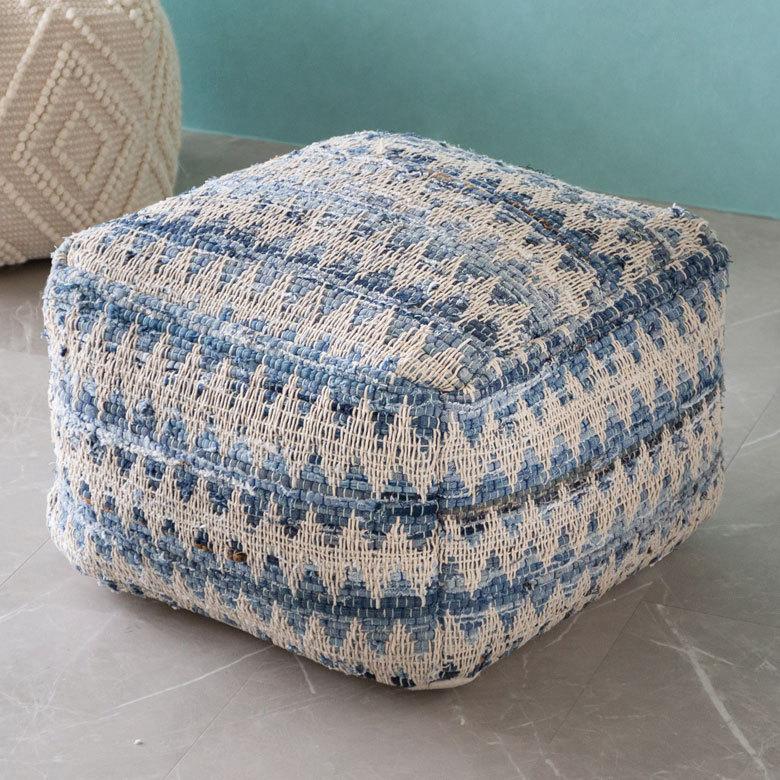 プフ クッション オットマン スツール ブルー 青 raha W 55cm D 55cm H 37cm 34443-bl |  | 01