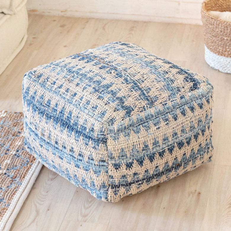 プフ クッション オットマン スツール ブルー 青 raha W 55cm D 55cm H 37cm 34443-bl |  | 19
