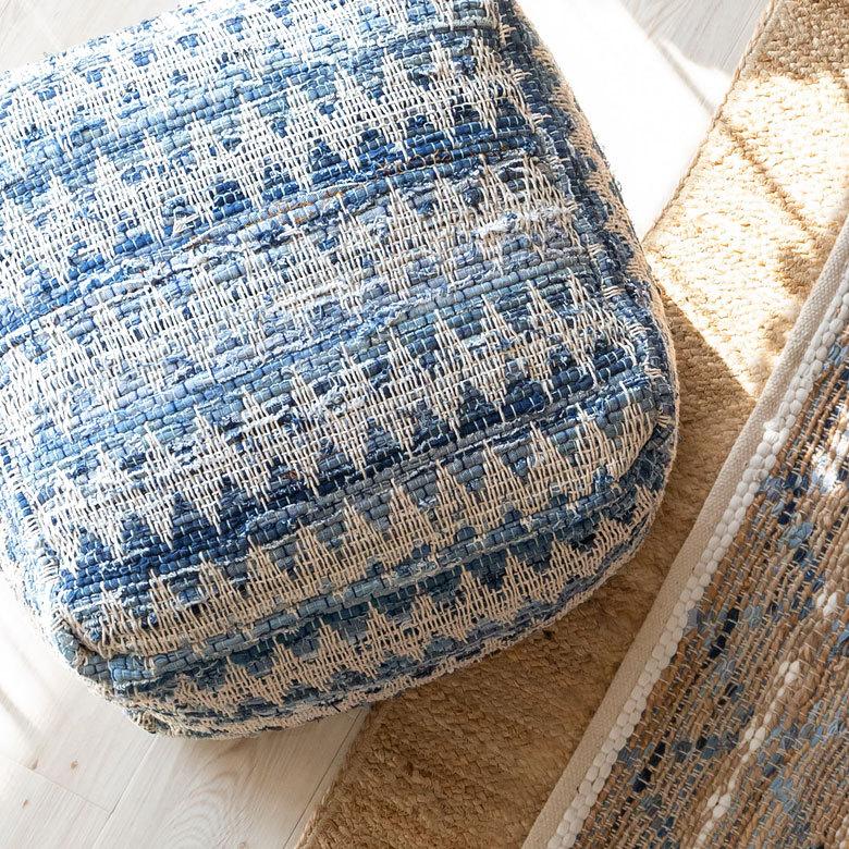 プフ クッション オットマン スツール ブルー 青 raha W 55cm D 55cm H 37cm 34443-bl |  | 04