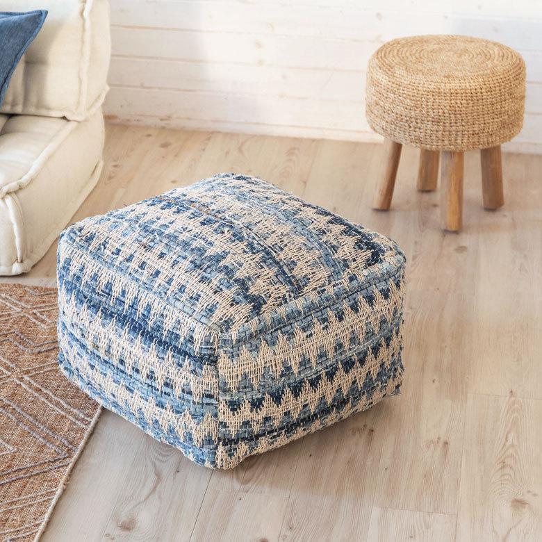 プフ クッション オットマン スツール ブルー 青 raha W 55cm D 55cm H 37cm 34443-bl |  | 07