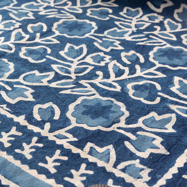 テーブルクロス インド ブロック プリント 柄 綿 コットン W 150cm D