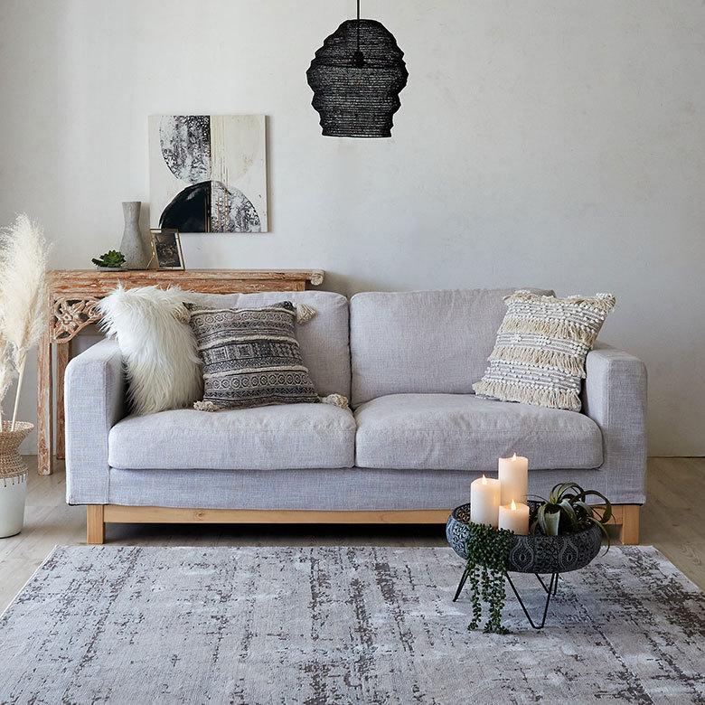 クッションカバー コットン ウーブンプリント 45×45cm タッセル付き Raha ラーハ 34475 |  | 01