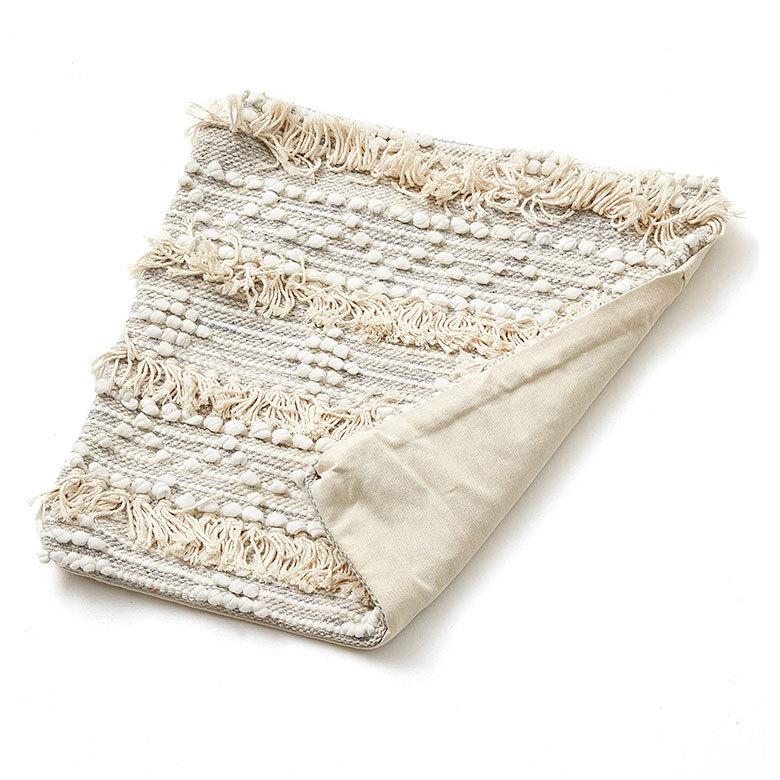 クッションカバー コットン ハンドルーム 手織り 45×45cm フリンジ デザイン グレー Raha ラーハ 34477-gy |  | 19