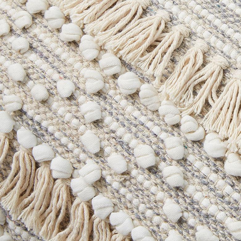 クッションカバー コットン ハンドルーム 手織り 45×45cm フリンジ デザイン グレー Raha ラーハ 34477-gy |  | 02