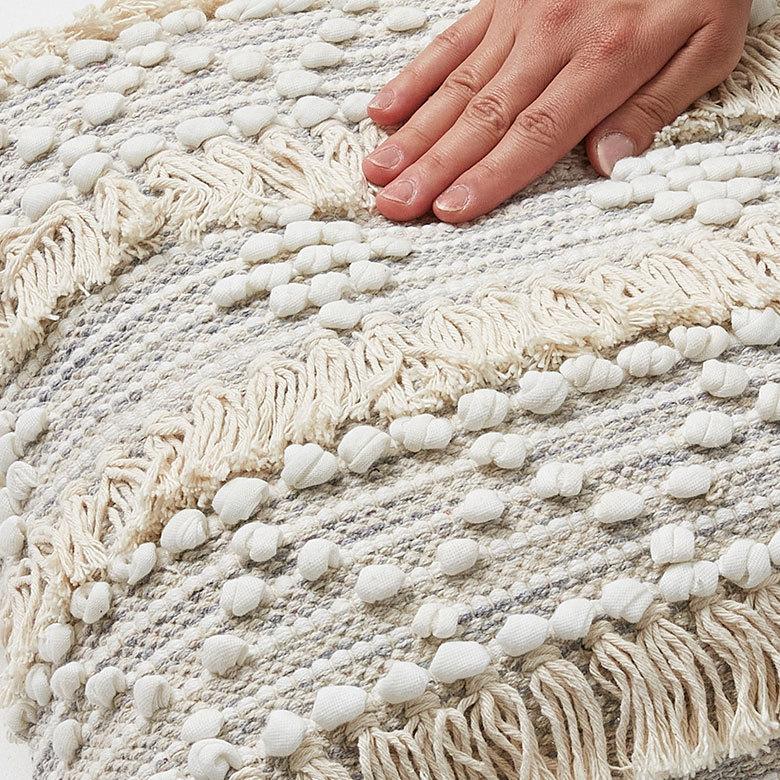 クッションカバー コットン ハンドルーム 手織り 45×45cm フリンジ デザイン グレー Raha ラーハ 34477-gy |  | 06