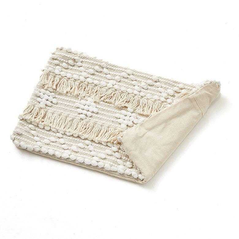 クッションカバー コットン ハンドルーム 手織り 30×50cm フリンジ デザイン アイボリー Raha ラーハ 34478 |  | 19