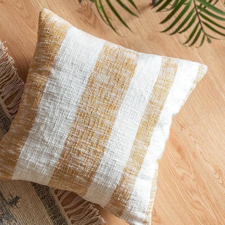 メール便対応 クッションカバー コットンウーブン 45×45cm ボーダー柄 インド 34482 |  | 05