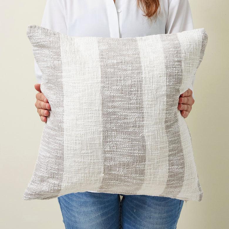 メール便対応 クッションカバー コットンウーブン 45×45cm ボーダー柄 インド 34482 |  | 08