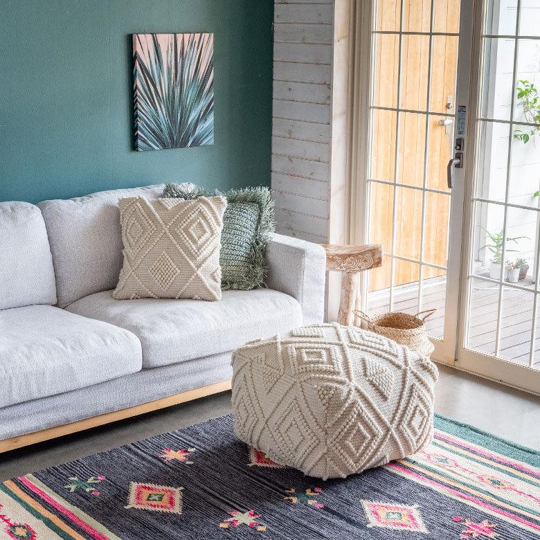 クッションカバー インド アイボリー 幾何柄 ジオメトリック ダイヤ柄 Raha ラーハ 34486-iv |  | 16