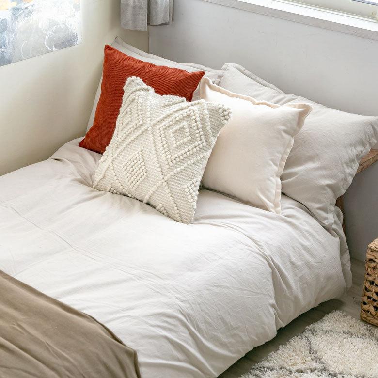 クッションカバー インド アイボリー 幾何柄 ジオメトリック ダイヤ柄 Raha ラーハ 34486-iv |  | 03