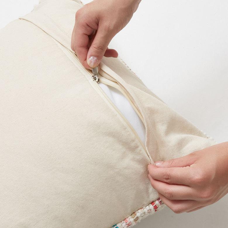 クッションカバー インド ナチュラル アイボリー 幾何柄 ジオメトリック ダイヤ柄 Raha ラーハ 34487-mt |  | 11