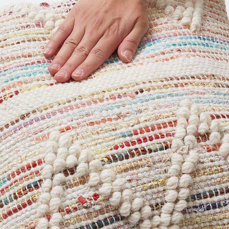 クッションカバー インド ナチュラル アイボリー 幾何柄 ジオメトリック ダイヤ柄 Raha ラーハ 34487-mt |  | 04