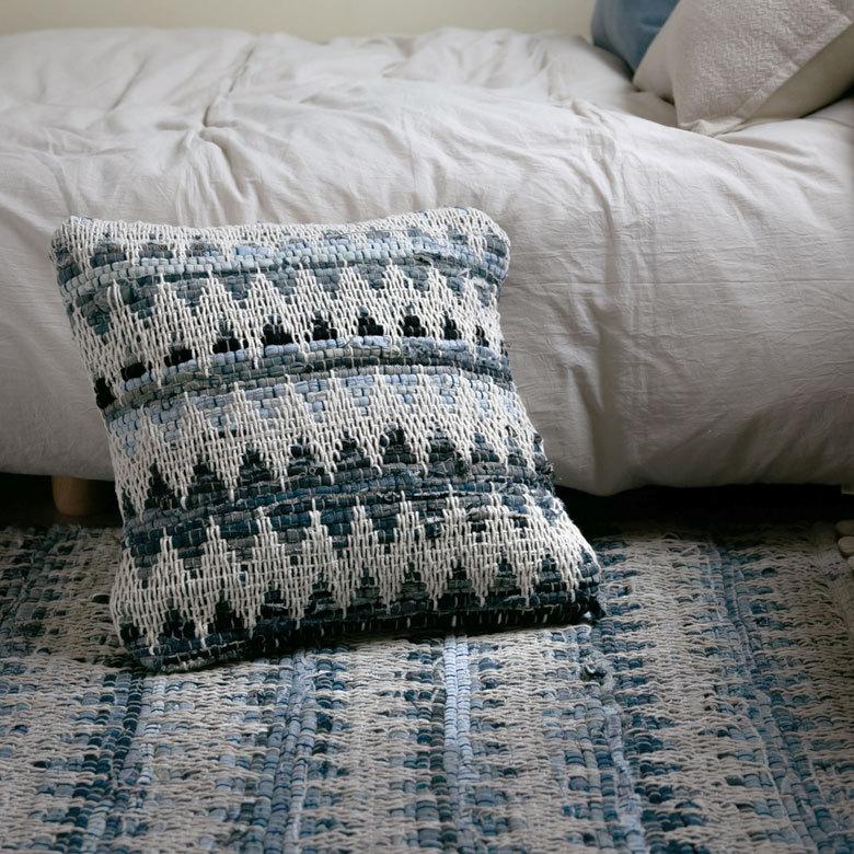 クッションカバー インド デニム 幾何柄 ジオメトリック Raha ラーハ 34489-bl |  | 10