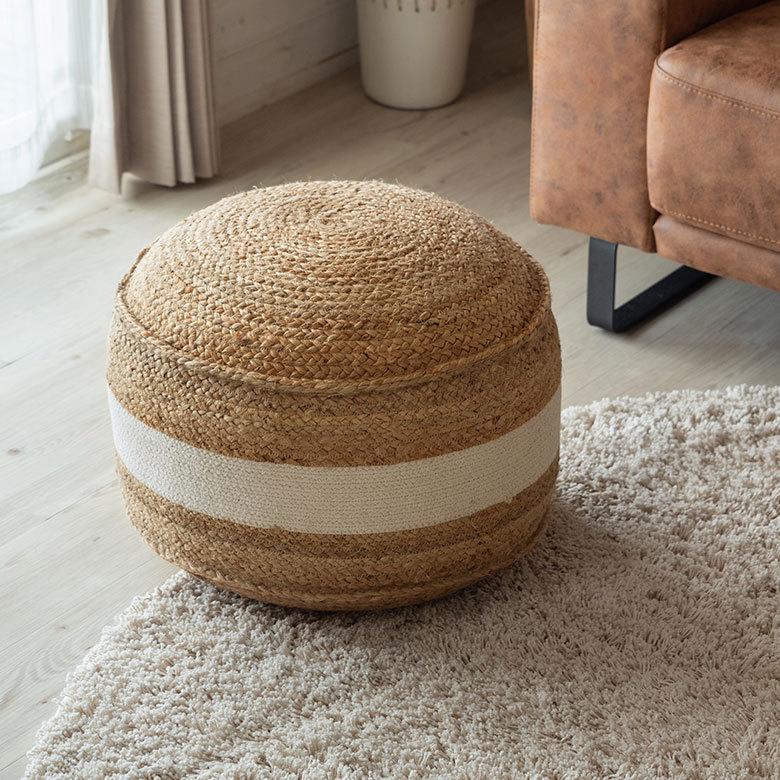 プフ スツール オットマン プーフ フロアスツール ラウンド ジュート 径約51cm 高さ約40cm 34513 |  | 19