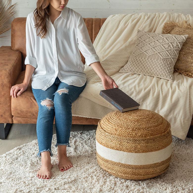 プフ スツール オットマン プーフ フロアスツール ラウンド ジュート 径約51cm 高さ約40cm 34513 |  | 07