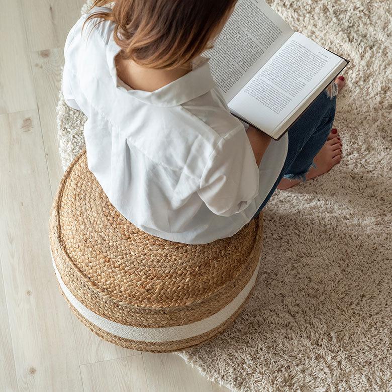 プフ スツール オットマン プーフ フロアスツール ラウンド ジュート 径約51cm 高さ約40cm 34513 |  | 08