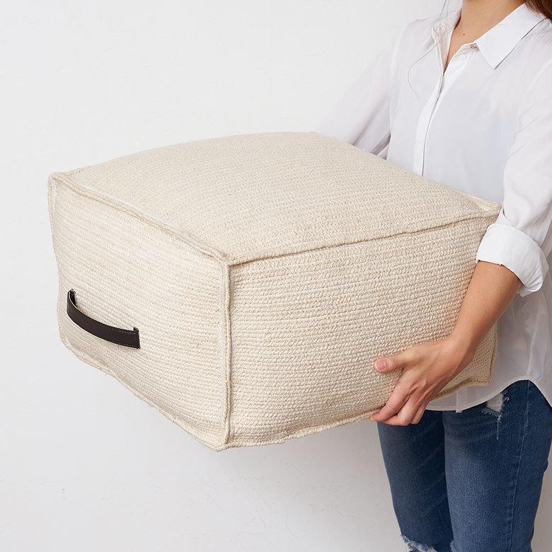 プフ スツール オットマン プーフ フロアスツール 四角 スクエア ホワイト 白 コットン 綿 W54×D54×H36cm 34514 |  | 10