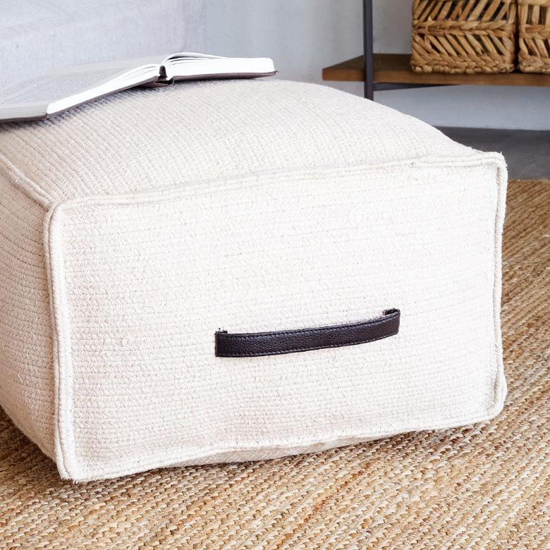 プフ スツール オットマン プーフ フロアスツール 四角 スクエア ホワイト 白 コットン 綿 W54×D54×H36cm 34514 |  | 16