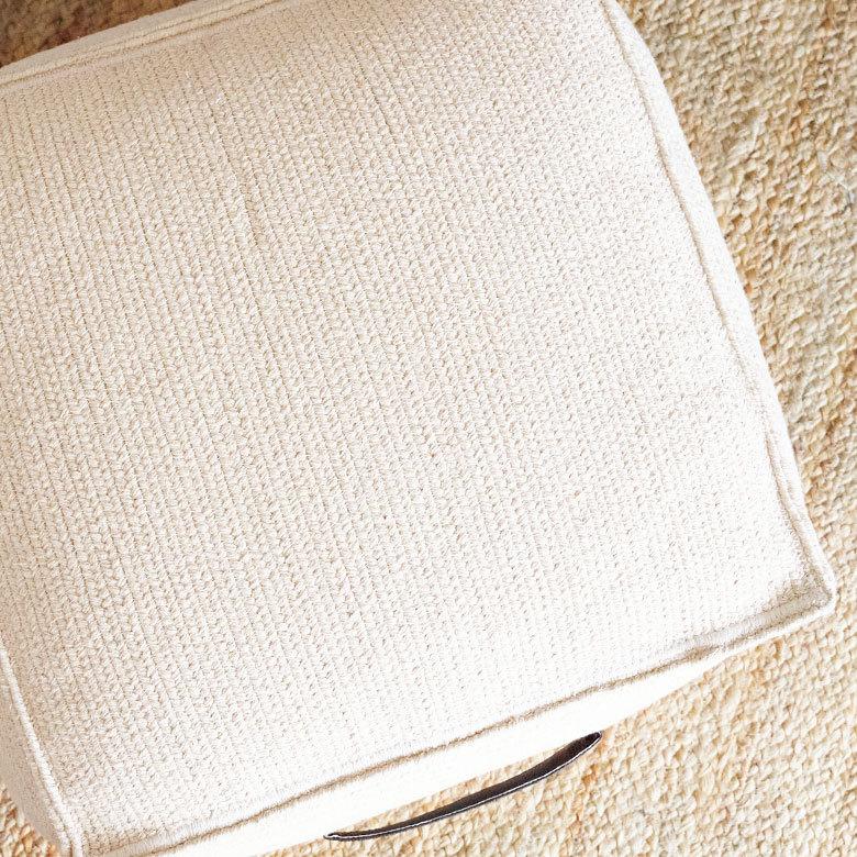 プフ スツール オットマン プーフ フロアスツール 四角 スクエア ホワイト 白 コットン 綿 W54×D54×H36cm 34514 |  | 04