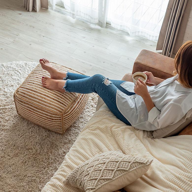 HAY プフ　オットマン　ストライプ プフ スツール オットマン プーフ フロアスツール 四角 スクエア