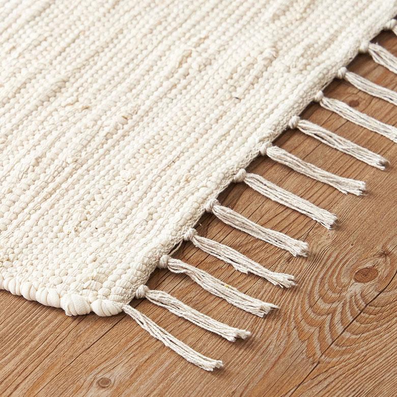 玄関 マット フリンジ 無地 約 50×80cm 室内 キリム風ラグ アクセント