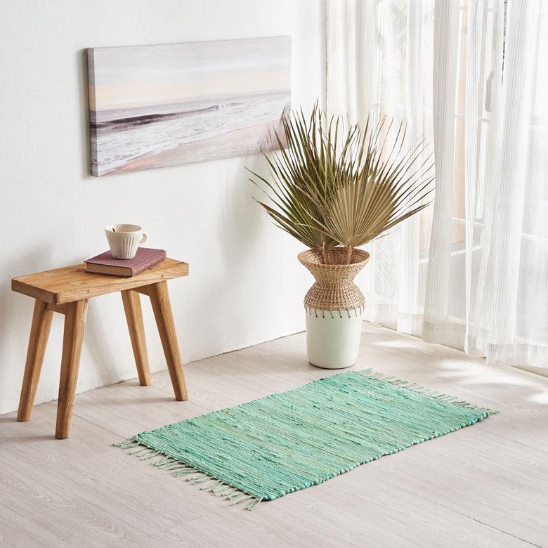 玄関 マット フリンジ 無地 約 50×80cm 室内 キリム風ラグ アクセント