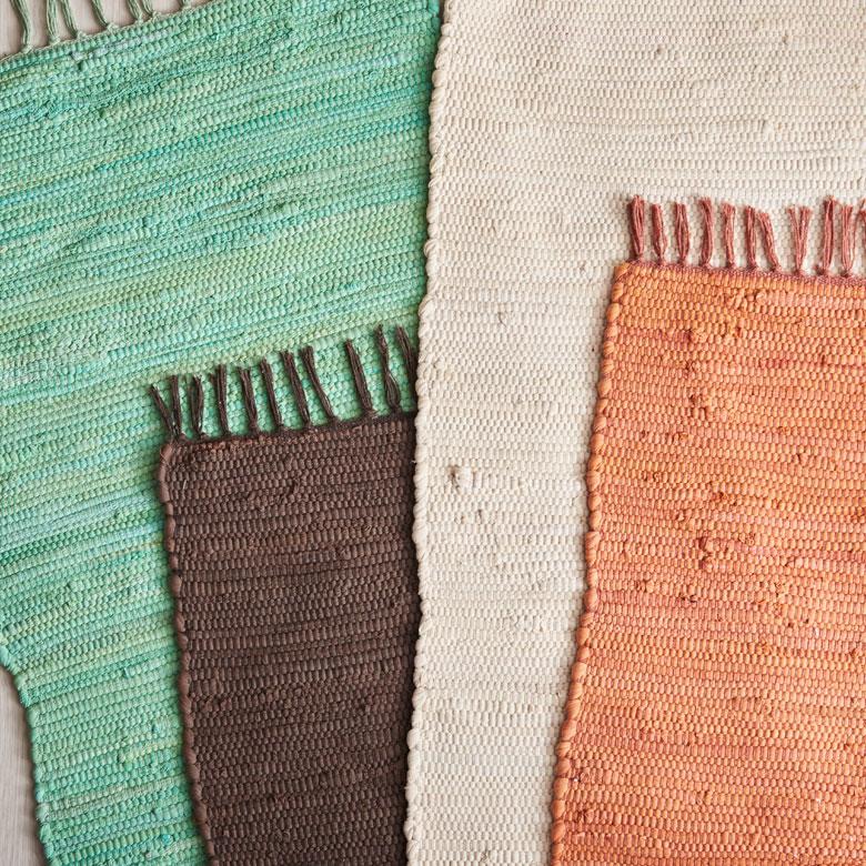 キッチンマット フリンジ 無地 インド製 約 45×180cm ラグ 夏用