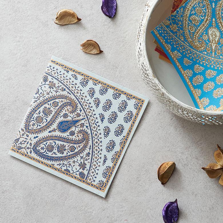 メール便対応 メッセージカード ペイズリー柄 インド 見開き 2つ折り 正方形 12.7cm 34536 |  | 15
