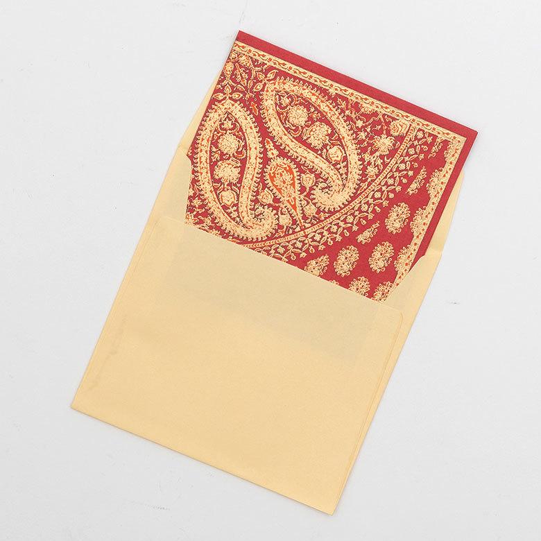 メール便対応 メッセージカード ペイズリー柄 インド 見開き 2つ折り 正方形 12.7cm 34536 |  | 17