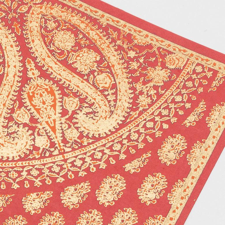 メール便対応 メッセージカード ペイズリー柄 インド 見開き 2つ折り 正方形 12.7cm 34536 |  | 06