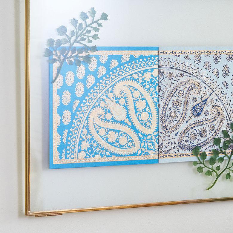 メール便対応 メッセージカード ペイズリー柄 インド 見開き 2つ折り 正方形 12.7cm 34536 |  | 07