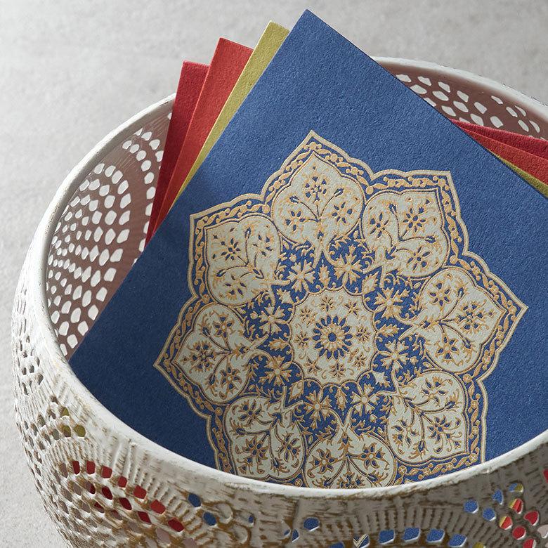 メール便対応 ギフトカード 八角形 曼荼羅柄 インド 見開き 2つ折り 正方形 12.7cm 34537 |  | 02