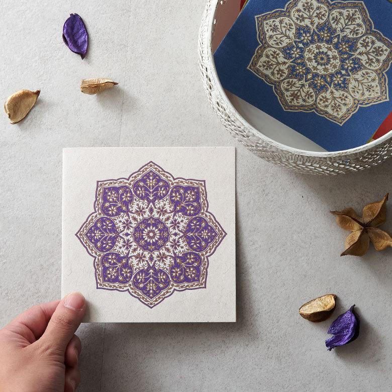 メール便対応 ギフトカード 八角形 曼荼羅柄 インド 見開き 2つ折り 正方形 12.7cm 34537 |  | 03