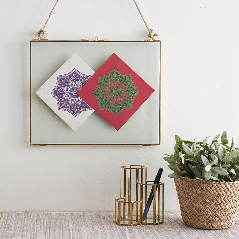 メール便対応 ギフトカード 八角形 曼荼羅柄 インド 見開き 2つ折り 正方形 12.7cm 34537 |  | 04