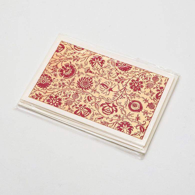 メール便対応 メッセージカード 花柄 赤×ゴールド インド 見開き 2つ折り 長方形 15.2cm 10.2cm 34538 |  | 18