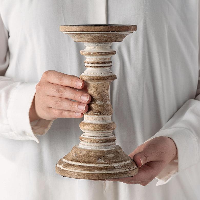 ウェッジウッド　アンティーク　モートロック　別注　金彩　キャンドルスタンド　希少 キャンドルスタンド ホワイトウォッシュ木製 ラウンド型 Sサイズ