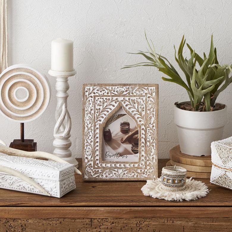 フォトフレーム 写真立て 木製 マンゴーウッド モロッカンアーチ
