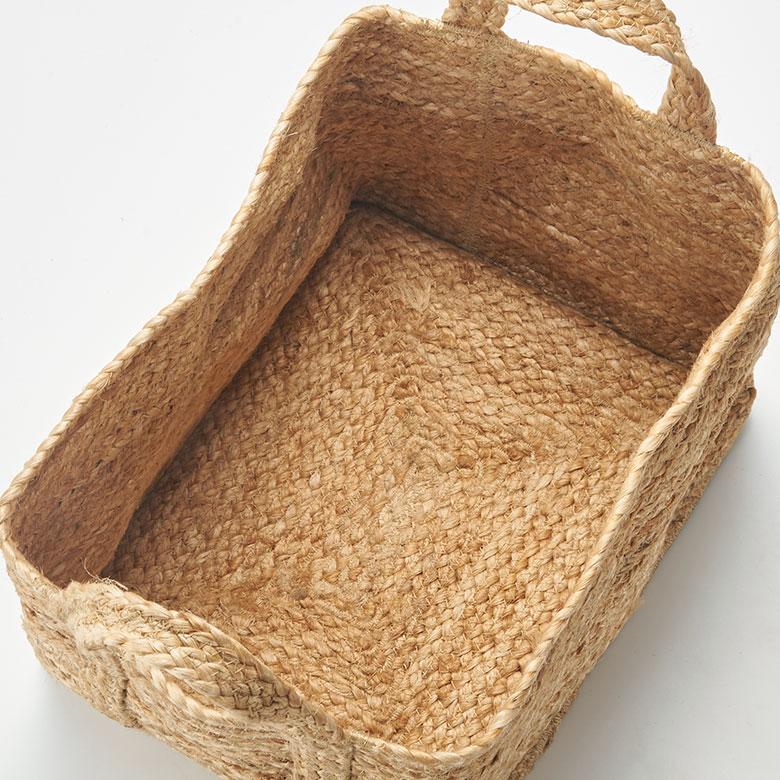 かご バスケット 持ち手 付き ジュート 麻 Mサイズ ナチュラル 収納