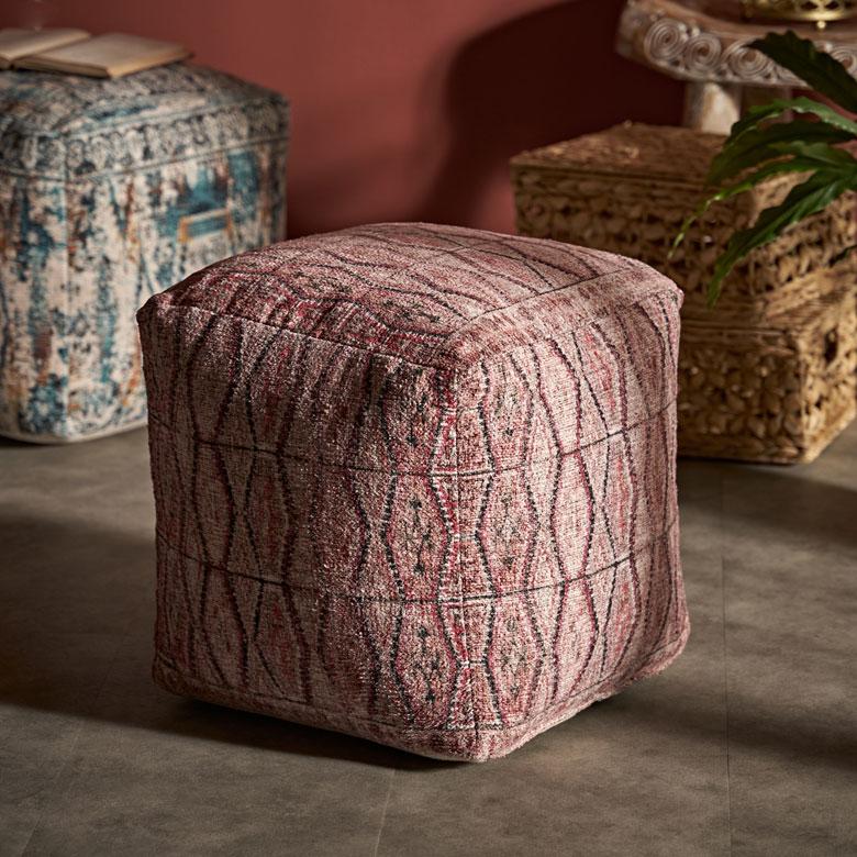 プフ クッション オットマン スツール オールドキリム 風 正方形 四角