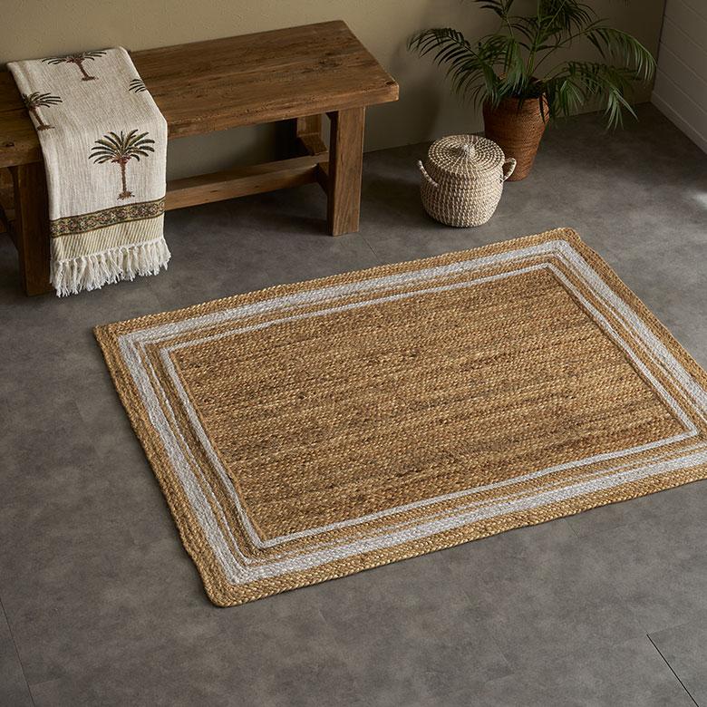 ラグ カーペット ジュート 幅140cm 100×140 長方形 マット インド製 麻